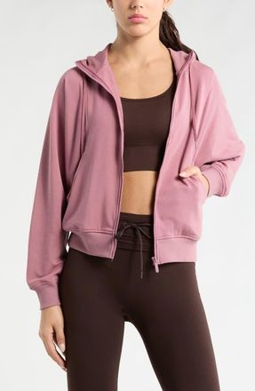 Zella Weekend French Terry Full Zip Hoodie in Purple Wistful at Nordstrom, Size X-Small