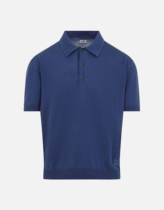 C.P. Company Mens C.P. Company cotton polo shirt - Blue - Size: 40