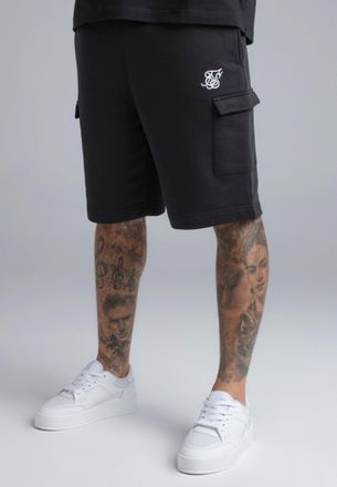 Siksilk Pantalones Cortos Cargo Essentials Negro para Hombres XXL