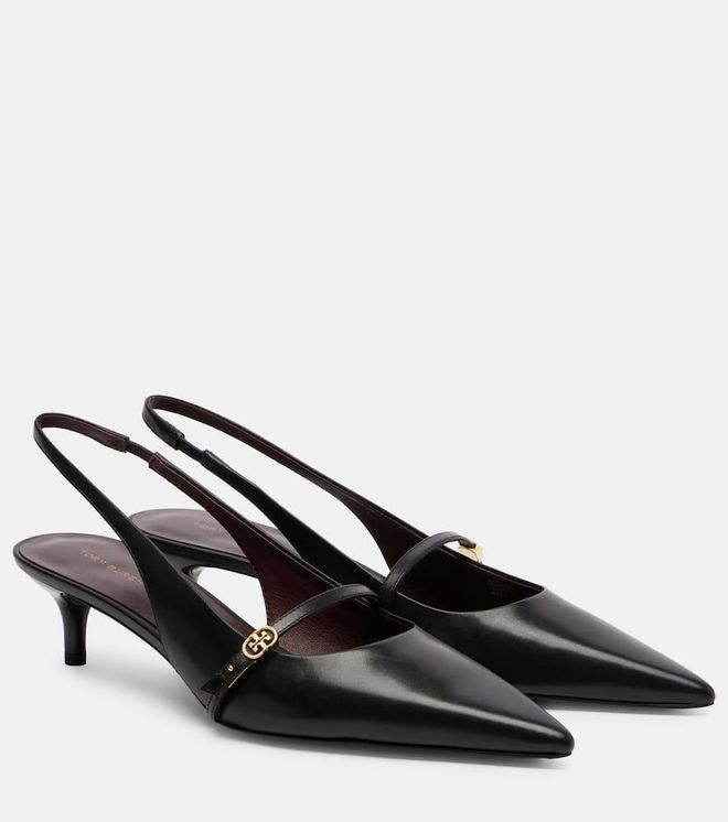 Double-T leather Mary Jane pumps