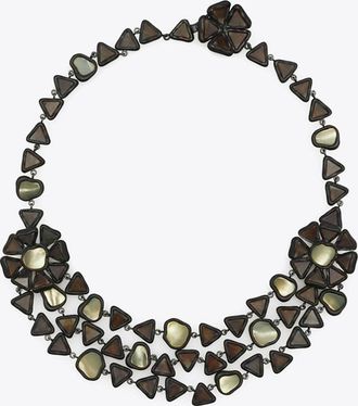 Tory Burch Womens Curiosity Resin Triple Strand Necklace, One Size