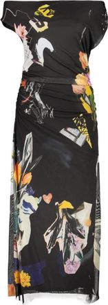 Desigual Vest Delaware Lange Jurk - Dames - Maxi kleedjes - Zwart - XS - Polyester - Kleedjes