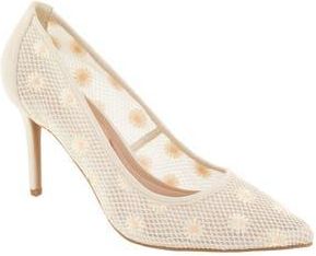 BCBGeneration Embroidered Pointed Toe Pump in Ivory/Daisy at Nordstrom Rack, Size 7.5