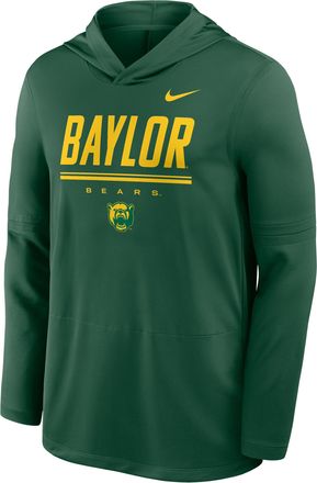 Nike Baylor Sideline Nike Mens Dri-FIT College Long-Sleeve Hooded Top in Green | IV7760-341