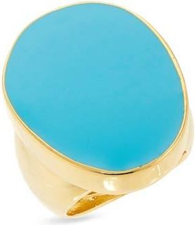 Kenneth Jay Lane Adjustable Enamel Cocktail Ring in Turquoise at Nordstrom