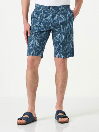 MC2 Saint Barth Man Cotton Bermuda With Palm Print