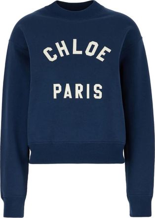 Chloé Hoodies & sweatvesten, Dames, Blauw, M, Katoen, Stijlvolle Sweatshirts voor een Trendy Look
