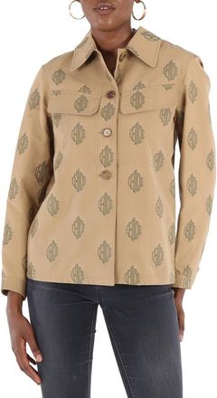 Chloé Ladies Beige Embroidered Shirt Jacket, Brand Size 36 (US Size 2)