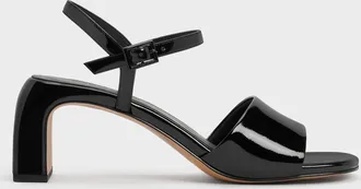 Charles & Keith Patent Ankle-Strap Heeled Sandals