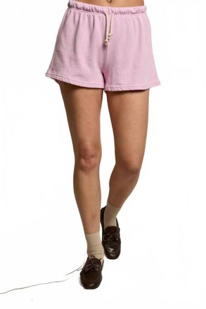 perfectwhitetee Layla French Terry Sweatshorts In Sugar Pink
