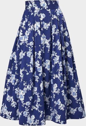 Carolina Herrera Floral Full Midi Skirt
