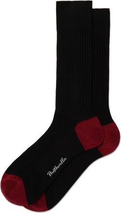 Pantherella Portobello Ribbed Socks in Black at Nordstrom, Size Medium