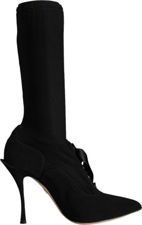 Dolce & Gabbana Zwarte Stiletto Hakken Halflange Laarsjes Schoenen