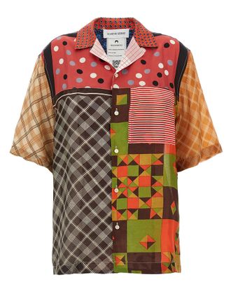 Marine Serre Silk Womens Blouse