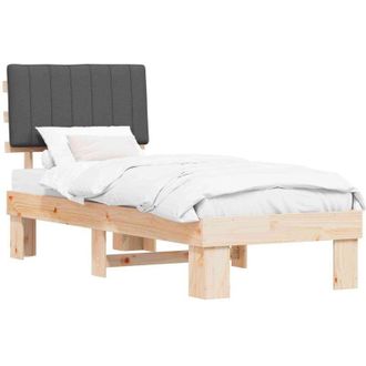 vidaXL Estructura De Cama Con Cabecera Tapizada Gris Oscuro Vidaxl