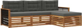 vidaXL Conjunto De Sof&aacute;s De Exterior 4 Uds. Natural Y Antracita Vidaxl