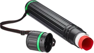 Relaxdays Relaxdays - Set 10 Portaplanos Extensibles Hasta A0, Tubos Guardar T&iacute;tulos, Planos Y P&oacute;steres, 64-100 Cm, Pl&aacute;stico, Negro/verde