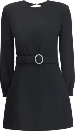 Saint Laurent Kristallen Gesp Mini Jurk met Uitgesneden Rug - Dames - Korte kleedjes - Zwart - S - Kleedjes