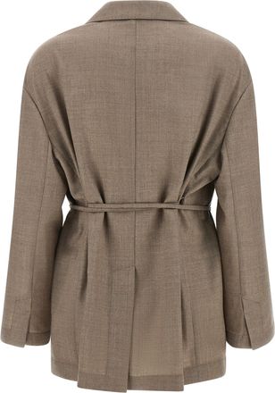 Brunello Cucinelli Womens Beige Virgin Wool Blazer Clothing