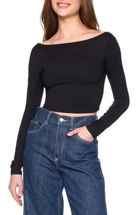 Susana Monaco Scoop Back Crop Top in Black at Nordstrom Rack, Size Large