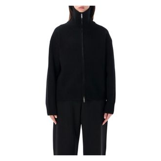 STUDIO NICHOLSON Sandos Zip Cardigan - Dames - Truien - Zwart - Maat: S Wol