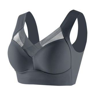 Generic Sports Bras for Women Workout Thin Laceless Comfortable Breathability Underwear Large Size Buckle Female Bra V Neck Vest Bralette Wireless Womens (Gre