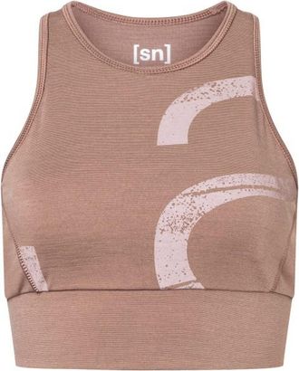super.natural Capital Logo LF Top Sport-BH f&uuml;r Damen | braun