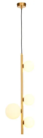 Jupiter Lampada A Sospensione Taida Oro Ottone 4xg9 Sfere Bianche