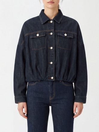 Dries Van Noten Cropped Denim Jacket with Dropped Shoulders and Flap Pockets