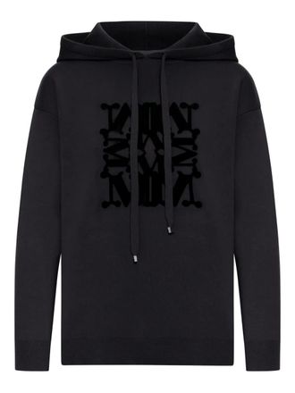 Max Mara Hoodie met fluwelen logo - Zwart