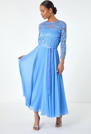 Roman Lace Tie Waist Maxi Dress