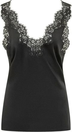 Stella McCartney Tops, Dames, Zwart, M, Satijn, Top met kanten details