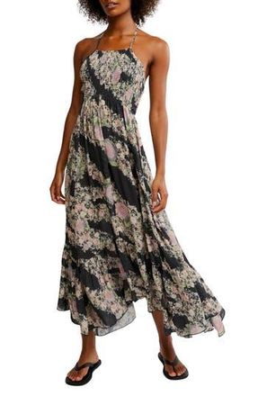 Free People Heat Wave Floral Print High/Low Dress in Granite Combo at Nordstrom Rack, Size X-Small