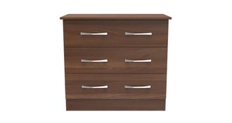 Welcome Furniture Alton Ready Assembled 3 Drawer Chest in Noche Walnut - Welcome Furniture | TJ Hughes
