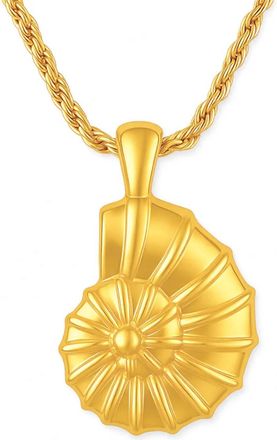Ellie Vail Womens Eliana Oversized Shell Pendant Necklace In Gold