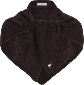 Dante6 Skai Gebreide Driekhoekige Sjaal - Dames - Accessoires - Bruin - Maat: ONE Size Wol