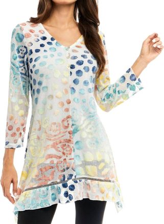 ADORE Animal Print Burnout Tunic In Multi Colored