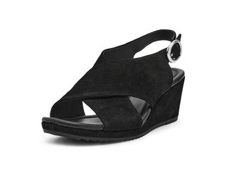 S&ouml;fft Isabeth Womens Wedge Shoes Black Suede : 8.5 M (B), Leather