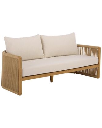 Safavieh Couture Gale Teak & Hyacinth Patio Sofa