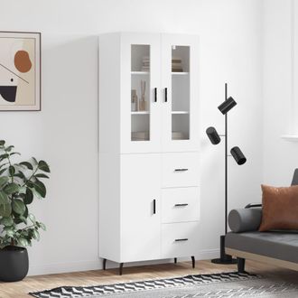 vidaXL Vidaxl - Aparador Alto Madera Contrachapada Blanco 69,5x34x180 Cm