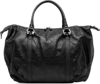 Gucci 2000-2015 leren boekentas met Horsebit-reliëf - Zwart