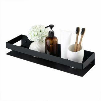 OEM Mensola Da Parete Per Bagno, Mensola Per Doccia, Acciaio Inox, 40 Cm, Mensola Da Parete In Acciaio Nero