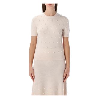 Zimmermann Truien & Vesten, Dames, Wit, XS, Wol, Hypnotic Beaded Knit Tee