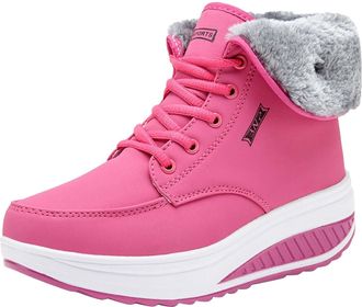 Generic Women Long Boots Shoes Outdoor Ski Boots Thickening WomenS Snow Boots Waterproof (Red, 4.5)