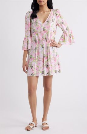 Lilly Pulitzer Danika Floral Print Tunic Dress in Pistachio Macaron Bees Knees at Nordstrom, Size 10