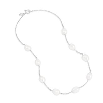 Dower & Hall White Baroque Pearl Chain Necklace