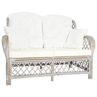 vidaXL Vidaxl - Divano A 2 Posti In Rattan Grigio