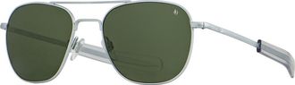 American Optical Original Pilot 57mm Aviator Glass Non Polarized in Matte Silver - Gng at Nordstrom