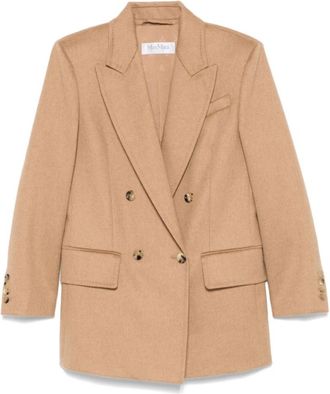 Max Mara Kameelhaar Dubbelrijige Jas - Dames - Blazers - Bruin - S - Jassen