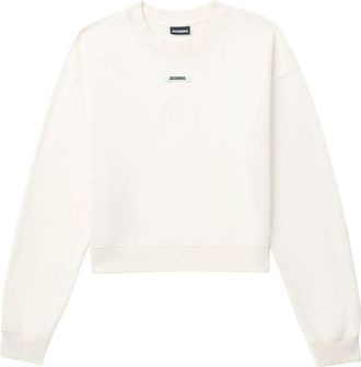 Jacquemus logo-appliqu&eacute; cotton sweatshirt - women - Cotton - S - Neutrals